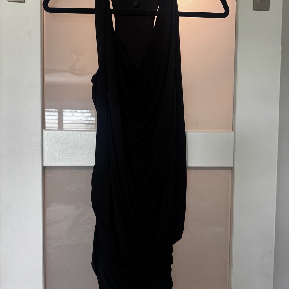 BCBGMaxAzria Black Backless Draped Dress